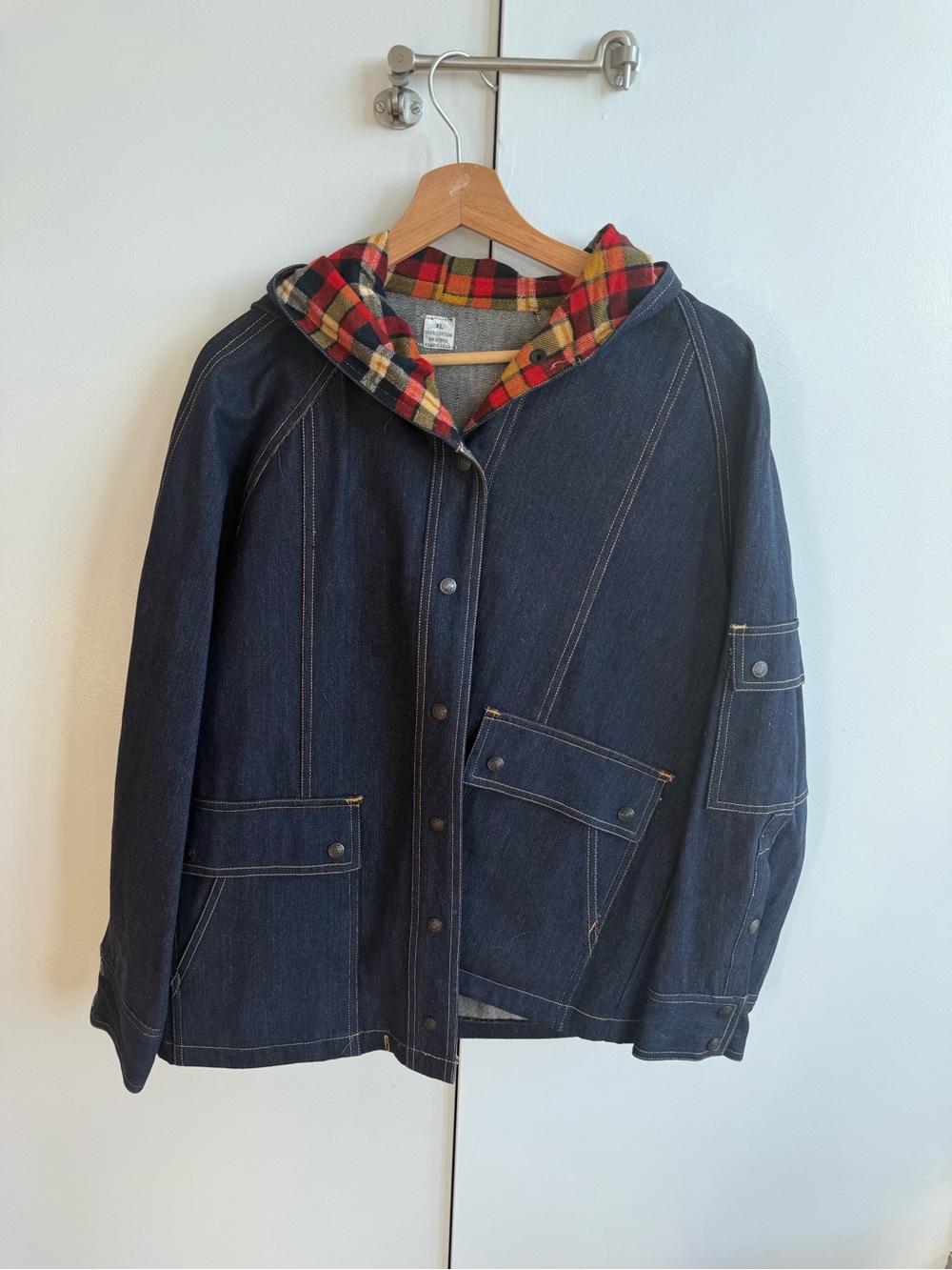 Vintage Deadstock 70s/80s Denim Hooded Chore Jacket